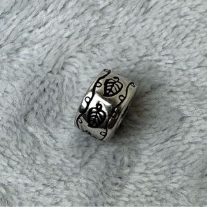 Danbury Mint Silver European Bead with Leaf Motif